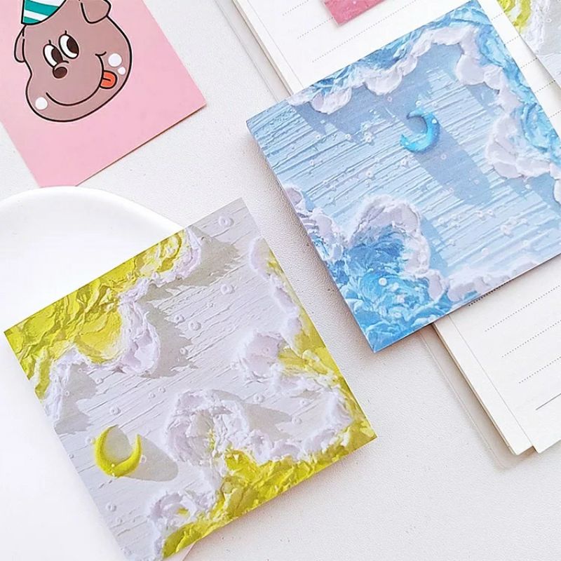 

MYUME.STORE || STICKY NOTE LUKISAN MINYAK MEMO PEMANDANGAN 3 DIMENSI