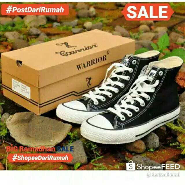 sepatu warrior sepatu warrior sparta HC hitam putih uk.37-44 produk original