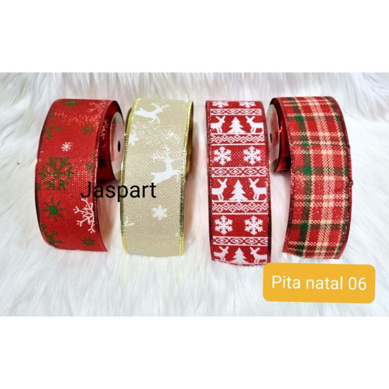 

PITA GLITTER NATAL PINGGIR KAWAT PITA PARCEL PITA CHRISTMAS PITA HIASAN CANTIK LEBAR 6.5 CM PITA NATAL
