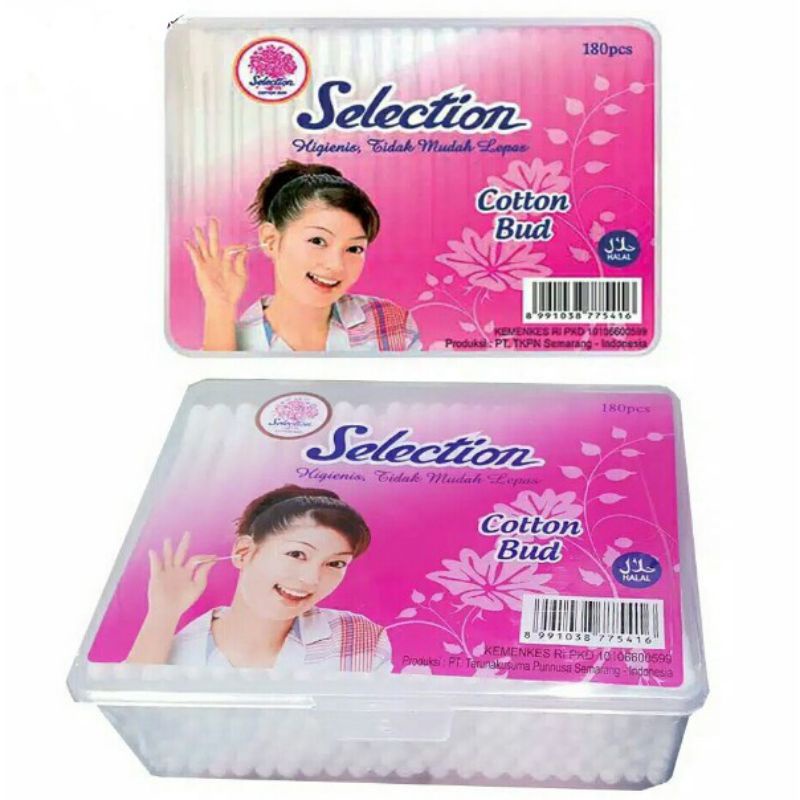 Selection Cotton Bud 180 Pis Sama Tempat / Pembersih Kuping Original 100%