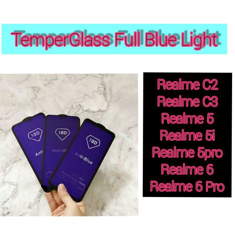 Realme c2 c3 realme 6 6 pro realme 5 5i 5 pro Tampered glass blue light tg blue