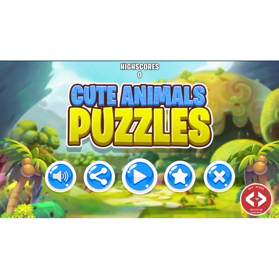 Aplikasi Game Android Cute Animal Puzzle Kids v1.0 Unity3D dan Admob Ads, Easy Reskin
