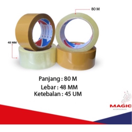 

Lakban Bening cokelat 48 MM x 80 M X 45 UM Harga Murah Mitran Pack