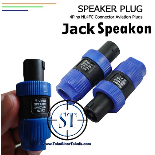 BA-98C Jack Spikon Orange / Biru Pendek 5005 Speakon Spicon Box Speaker Warna Input Audio