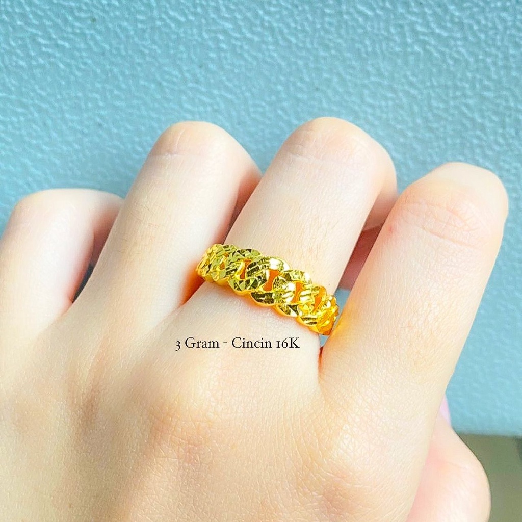 Cincin anak dan dewasa emas asli kadar 700 70% 22 3 gr rantai penuh kuning gold 11 12 13 14 15 16 17 18 19 20