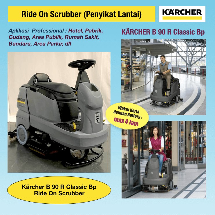 Ride On Scrubber Karcher B 90 R Bp (Penyikat Lantai tenaga Battery)