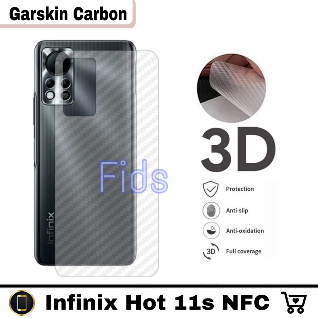 Garskin INFINIX HOT 11s NFC Skin Carbon Anti Gores Pelindung Jamur Body Belakang Handphone - FORMASI ACC