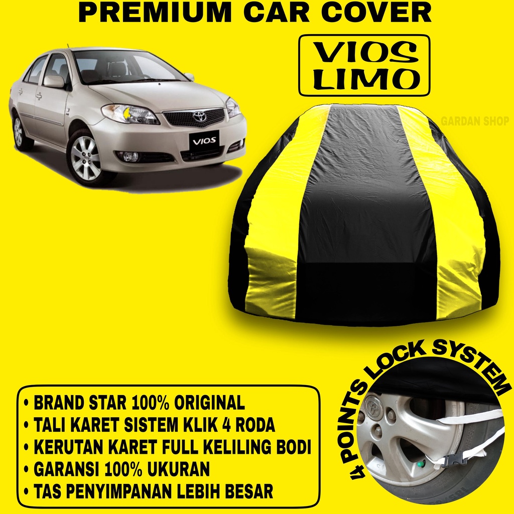 Body Cover VIOS LIMO Sarung Strip KUNING Penutup Pelindung Bodi Mobil Vios Limo PREMIUM