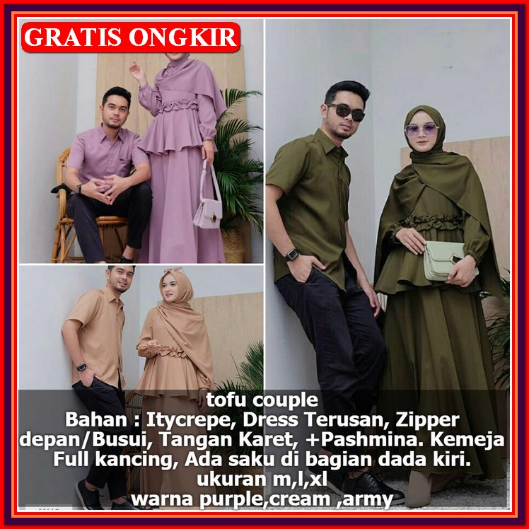 Baju Couple Kondangan Kekinian Modern Kapel Pesta Keluarga Elegan Mewah Pasangan Muslim Pesta Mewah 