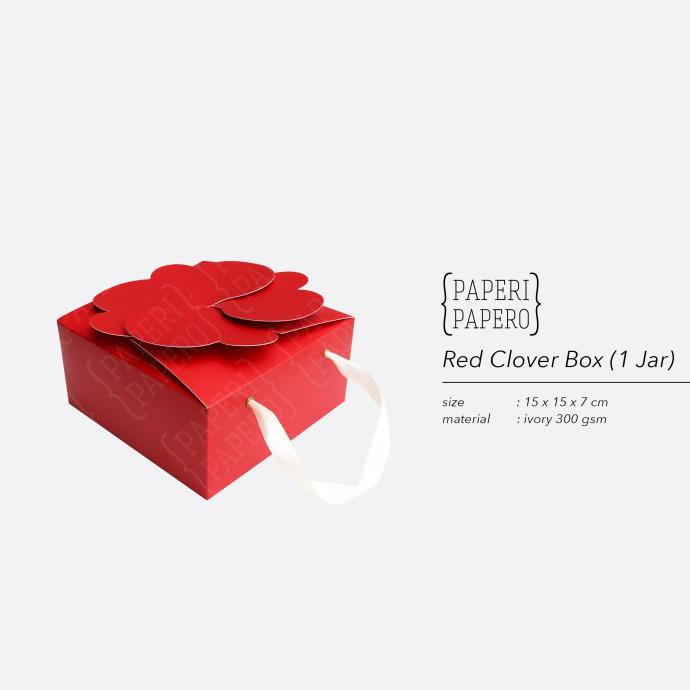 

BARU Red Clover Box isi 1 - Kotak Kue Kering Toples 500 Gr Merah Laminating