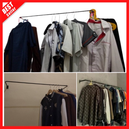 Gawang Gantungan Baju Tembok / Gawang Gantungan Hanger / Besi Gantungan Baju Dinding / Besi Kamar Ma