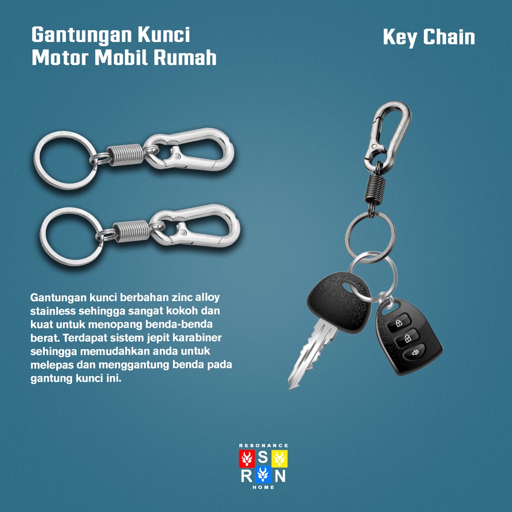 Gantungan Kunci Motor Mobil Rumah Keren Car Keyring Aksesoris Pria Wanita Resonance Home