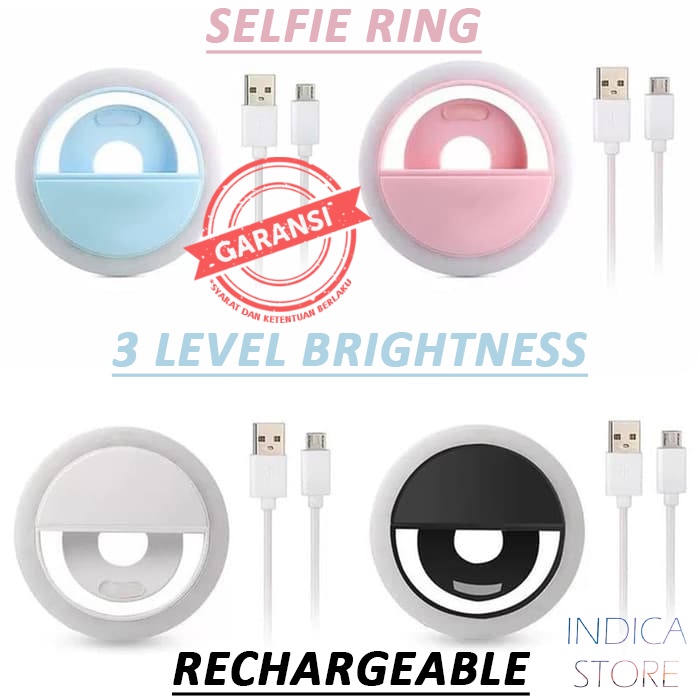 SELFIE RING LIGHT LED RECHARGEABLE FOR HP - LAPTOP - KAMERA
