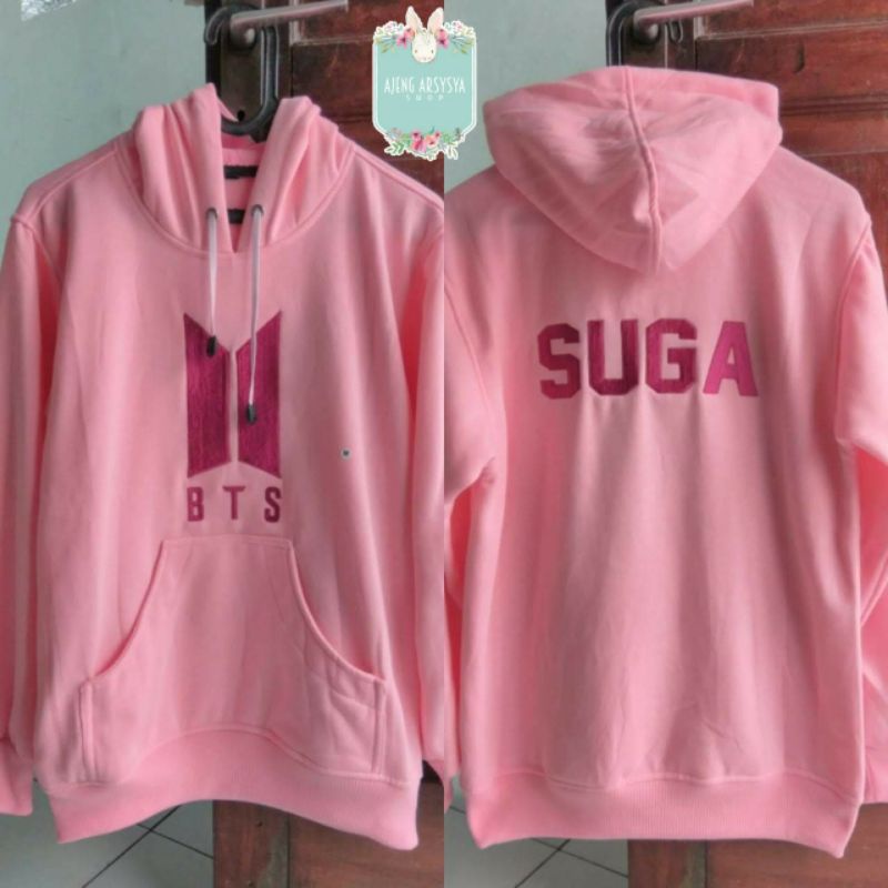 Jaket Hoodie Pink BTS Suga