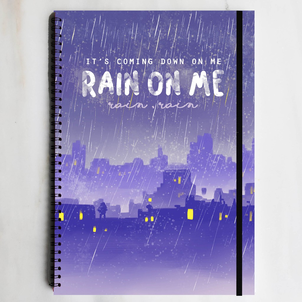 

RAIN ON ME Quote Spiral Ruled Notebook Diary Journal Buku Tulis Catatan Sekolah Kuliah