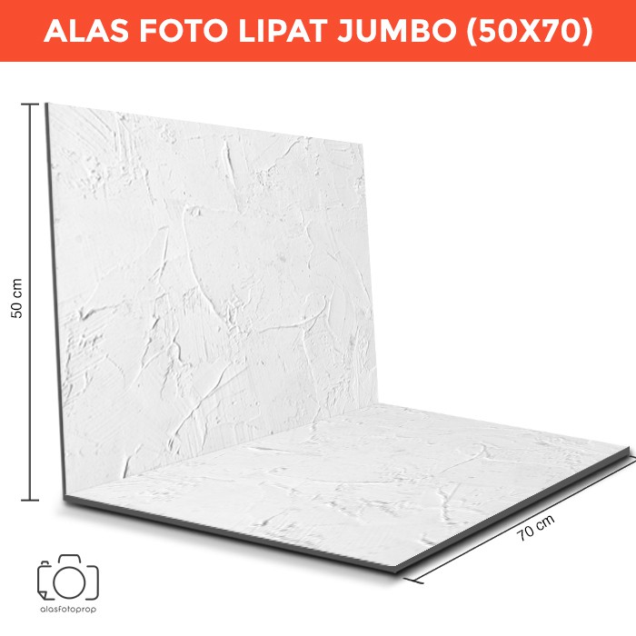 Alas Foto Lipat Jumbo Semen Putih 50x70cm / Background Foto Produk Besar (CLJ-06)