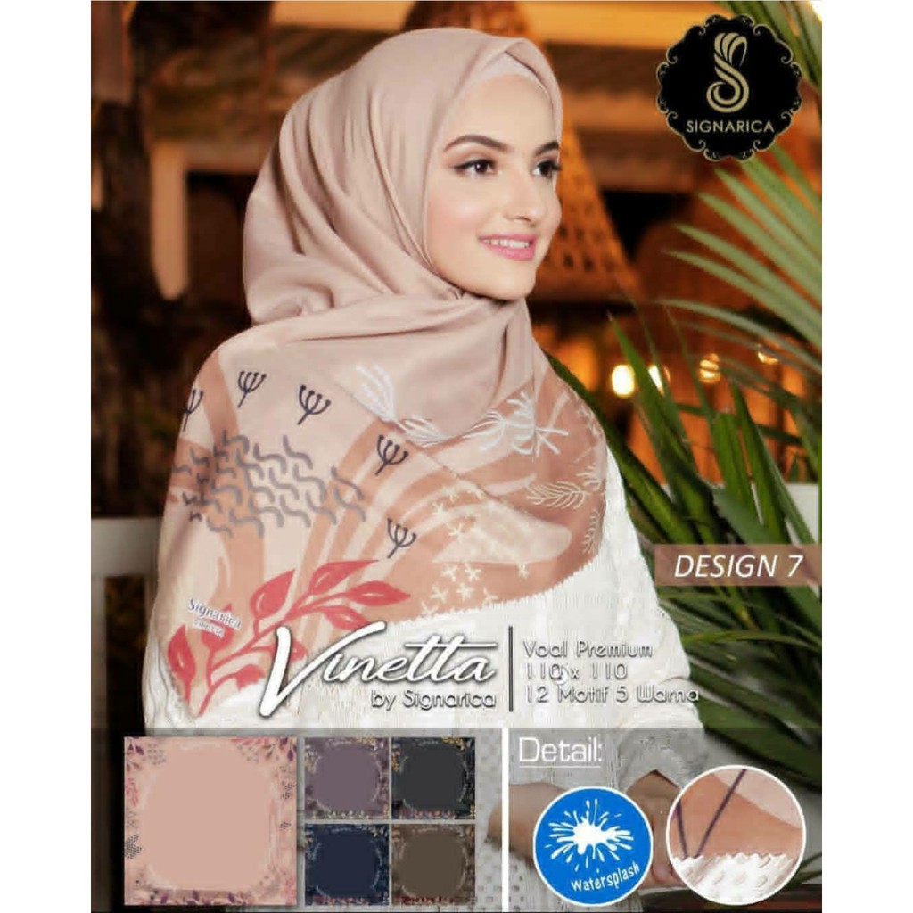 Jilbab Segiempat Motif Vinetta Lasercut D7 by Signarica