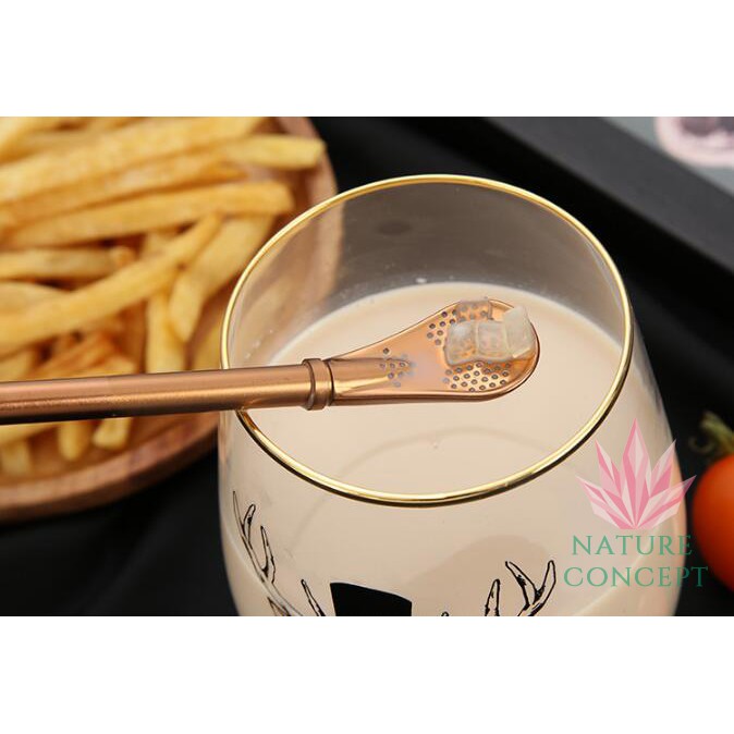 Nature Concept Stainless Steel Straw Spoon Sendok Sedotan