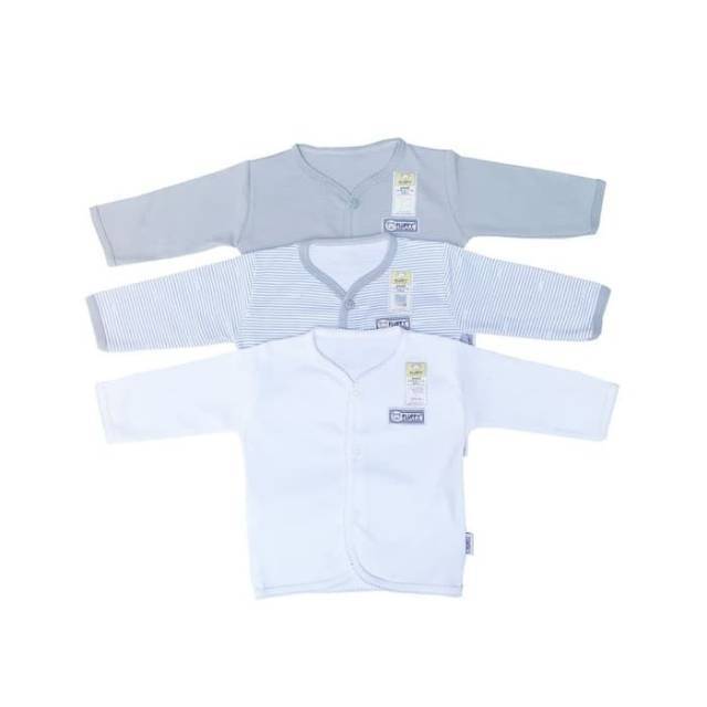  Baju  Bayi  Tangan Panjang Bis Abu Grey size SML Baby 