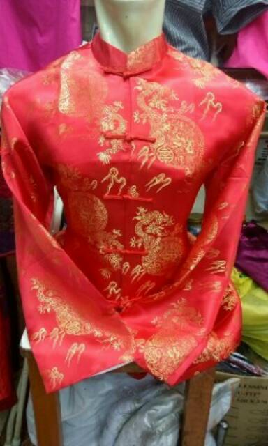 Cheongsam pria lengan panjang