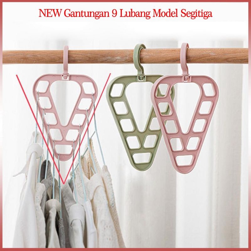 MAGIG HANGER 9 IN 1 LOVE / GANTUNGAN BAJU AJAIB 9 LUBANG / GANTUNGAN PAKAIAN