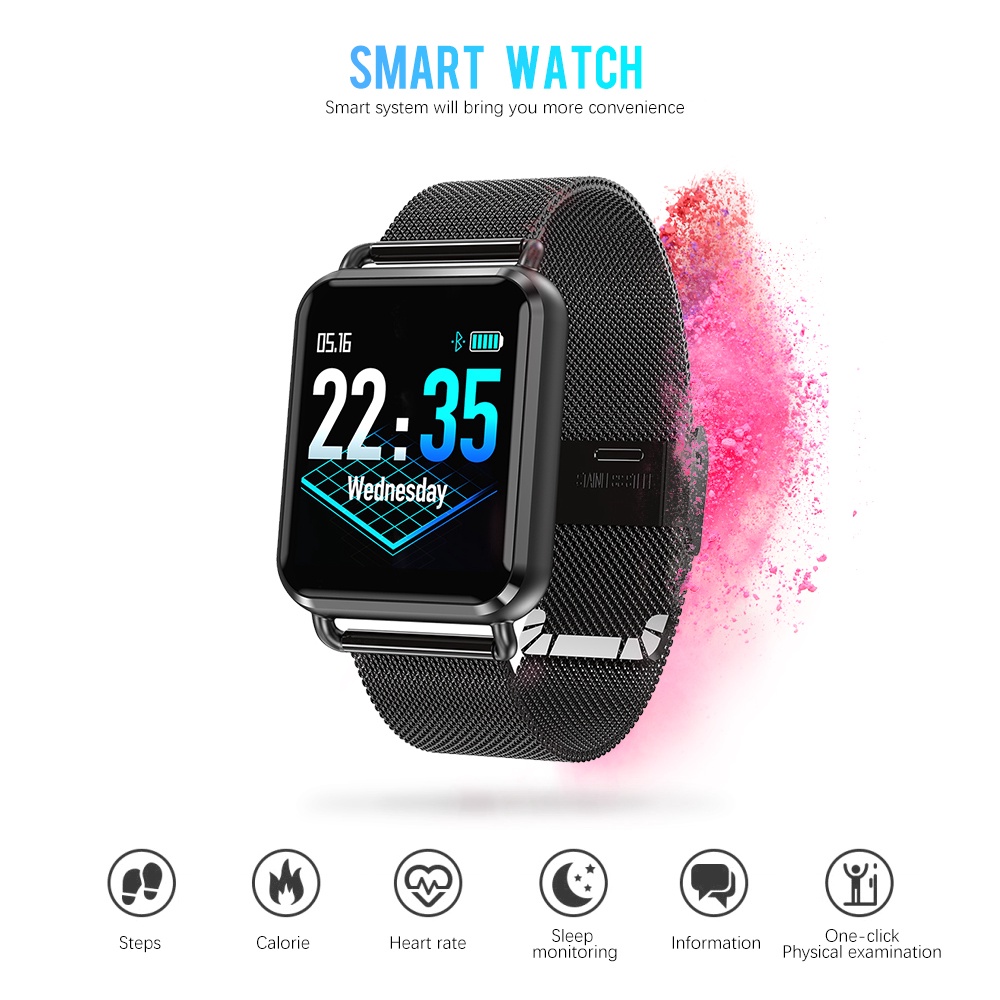 Smartwatch Q3 Sporty Fitness Tracker Android iOS - Metal Strap