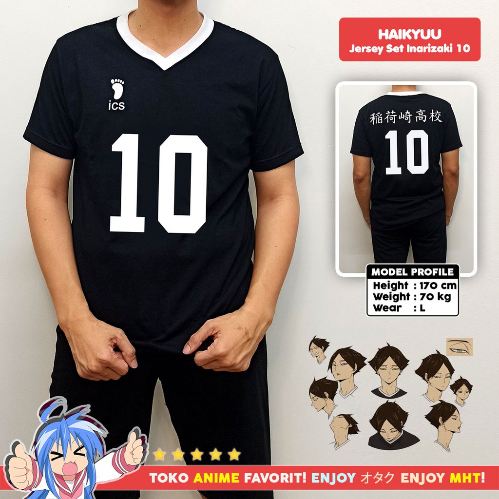 Kostum Cosplay Anime Haikyuu Jersey Inarizaki No. 10 Suna Rintarou