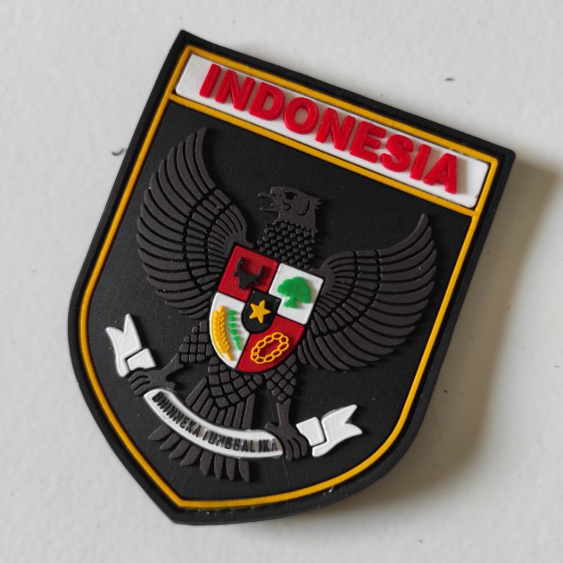 PATCH RUBBER LOGO GARUDA COKLAT TAMENG/TEMPELAN EMBLEM KARET VELCRO