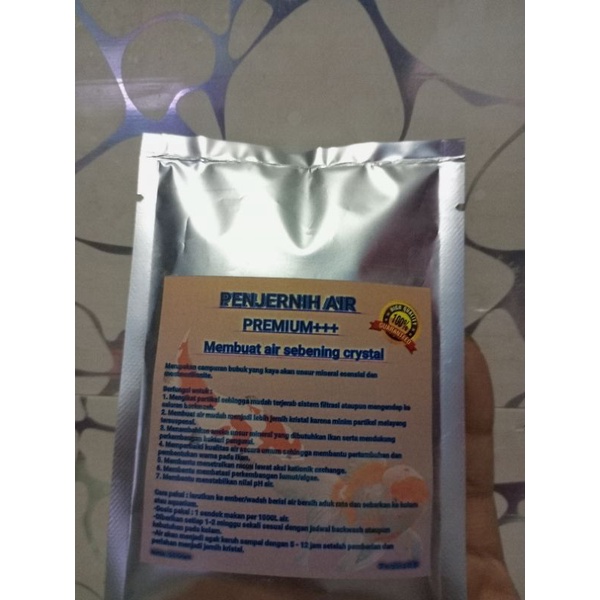 Penjernih air premium+++ 50 gram / penjernih air / penjernih air kolam ikan / penjernih air aquarium / penjernih air kolam / penjernih kolam koi