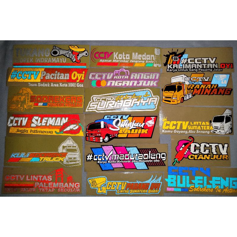 Sticker cctv truk Stiker cctv  truckmania cutting Nyala (Bijian)-MOTIF BANYAK WARNA