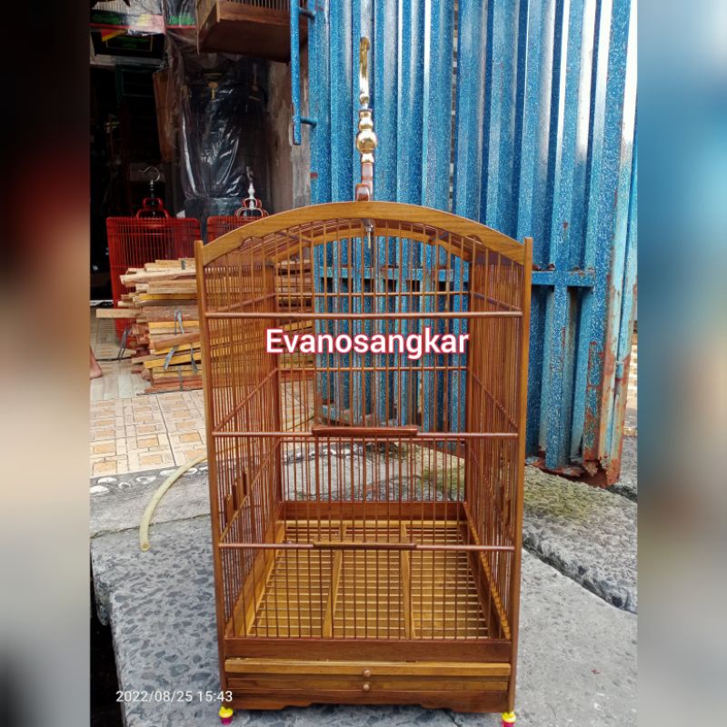 KANDANG/SANGKAR BURUNG KACER,JALAK,KENARI NO 1 KAYU JATI SOLOAN