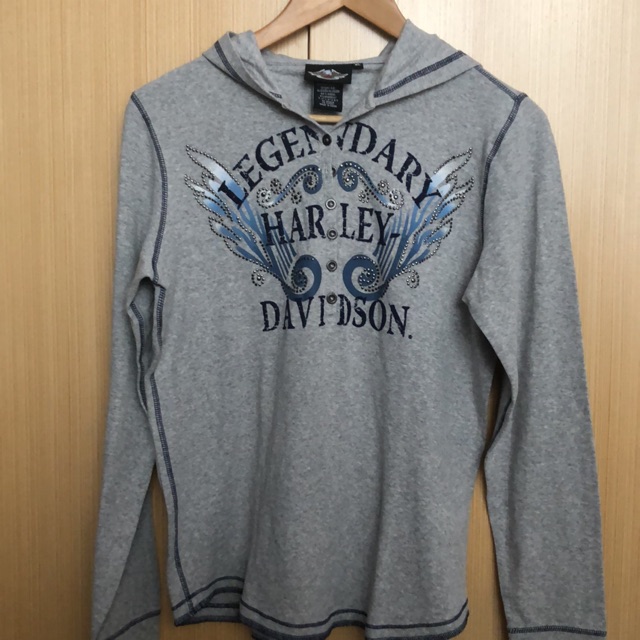 Kaos Wanita Harley Davidson Ori Abu Lengan Panjang