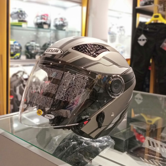 ZEUS 610 MATT ABU TUA | HELM MOTOR HALF FACE | HELM DUA VISOR | HELM MOTOR