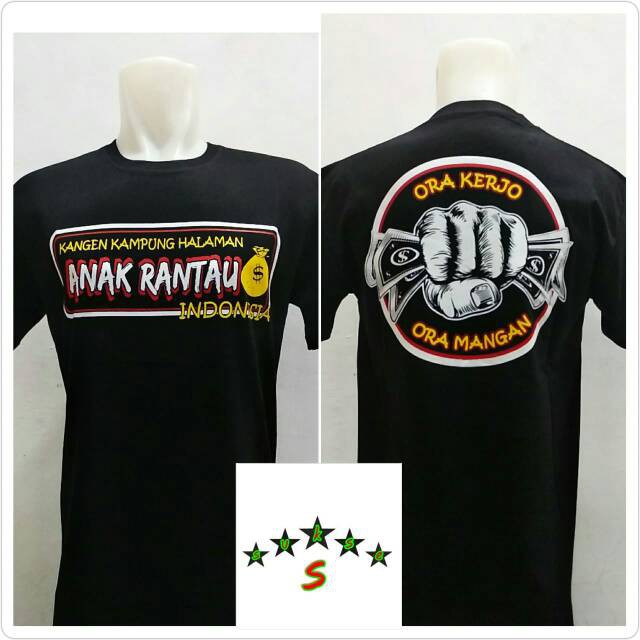 Kaos  distro baju tshirt pakaian pria anak rantau ora kerjo ora mangan