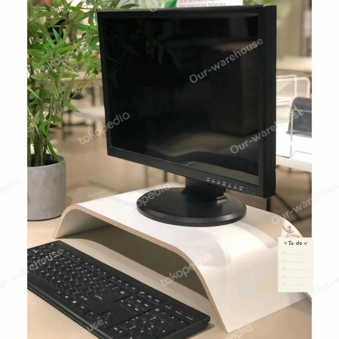 SIGFIN Stand monitor, Meja Monitor Komputer Laptop,tinggi tetap, putih