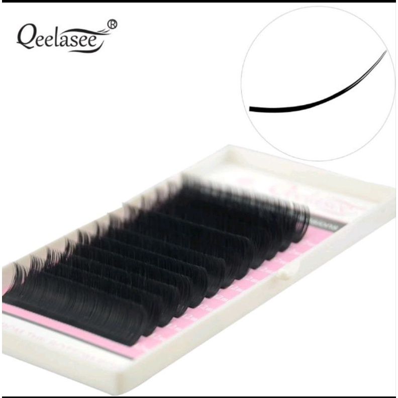 FLAT ELLIPSE QEELASEE LASH BEAUTY EYELASH EXTENSION PREMIUM EYELASH SUPER LEMBUT