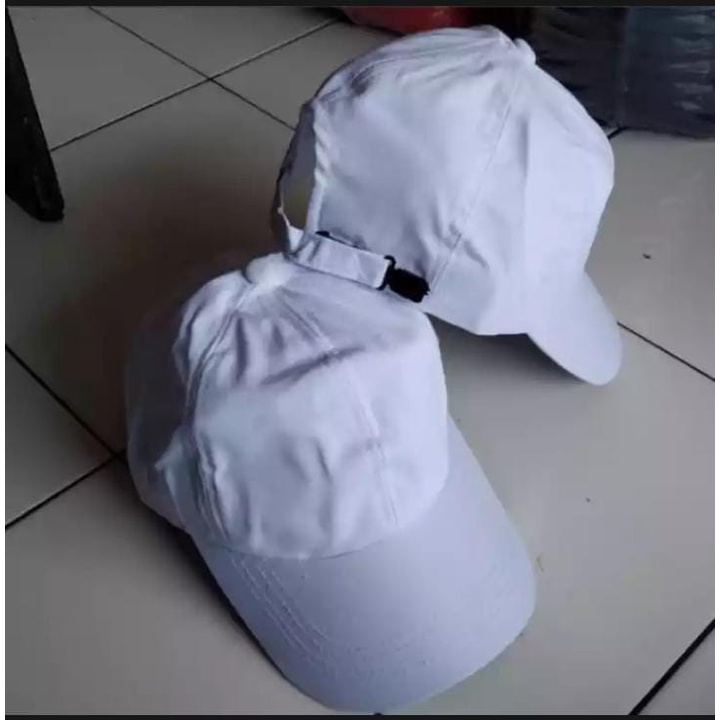 topi putih/topi polos baseball pria distro bahan twill