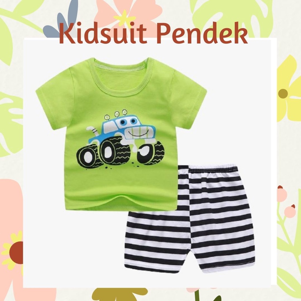 Plazababyku KIDS SUIT PENDEK Setelan Anak / Piyama anak / baju anak laki-laki Import ebv cewek TOT3