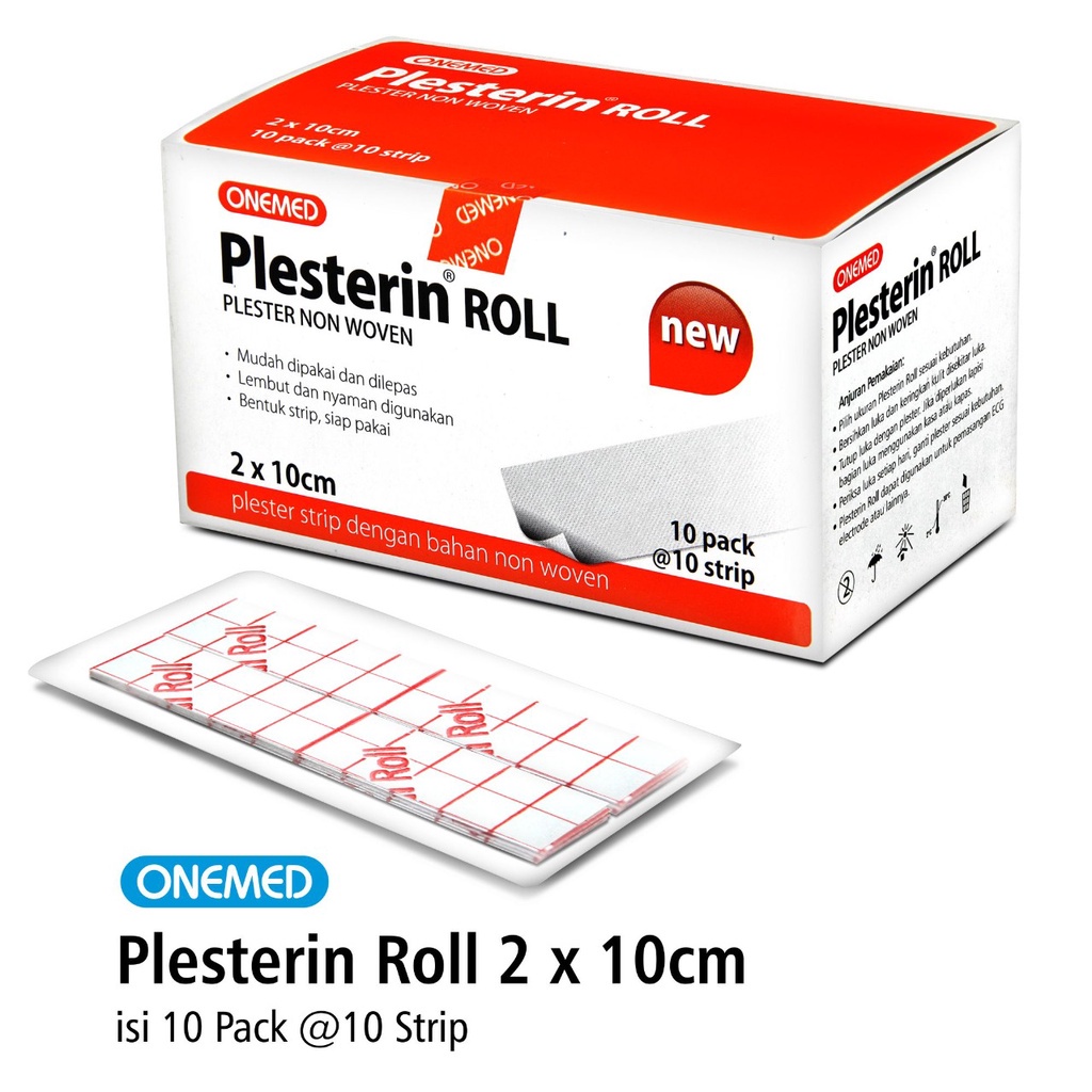 Plesterin Roll 2x10cm OneMed Box isi 10 Pack Plester Luka OJB