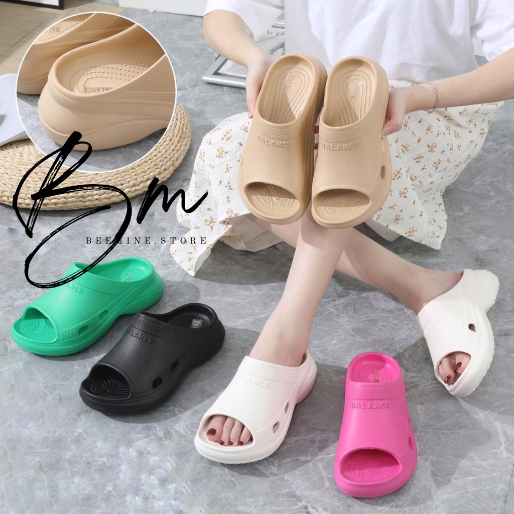 Sandal FUJI slide  / Sandal Slipper Wanita Jelly Wedges Platfrom Tebal  Import Balance X807/X810-2A