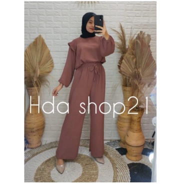 RUBY ONE SET CRINKLE PREMIUM CELANA KULOT / SETELAN TERBARU TERKINI CELANA KULOT / CELANA KULOT RUBY
