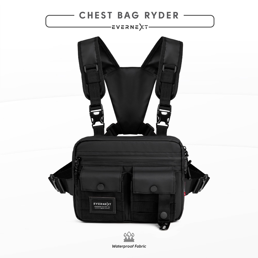 Chest Bag Premium Tas Dada Pria Anti Air Chestbag Rig Bag Waterproof Outdoor Tas Rompi Pelindung Dada Polisi Tim Jaguar Chestbag Tas Dada Tactical Tas Jalan Santai Tas Sepeda Trail Multifungsi Biker Original