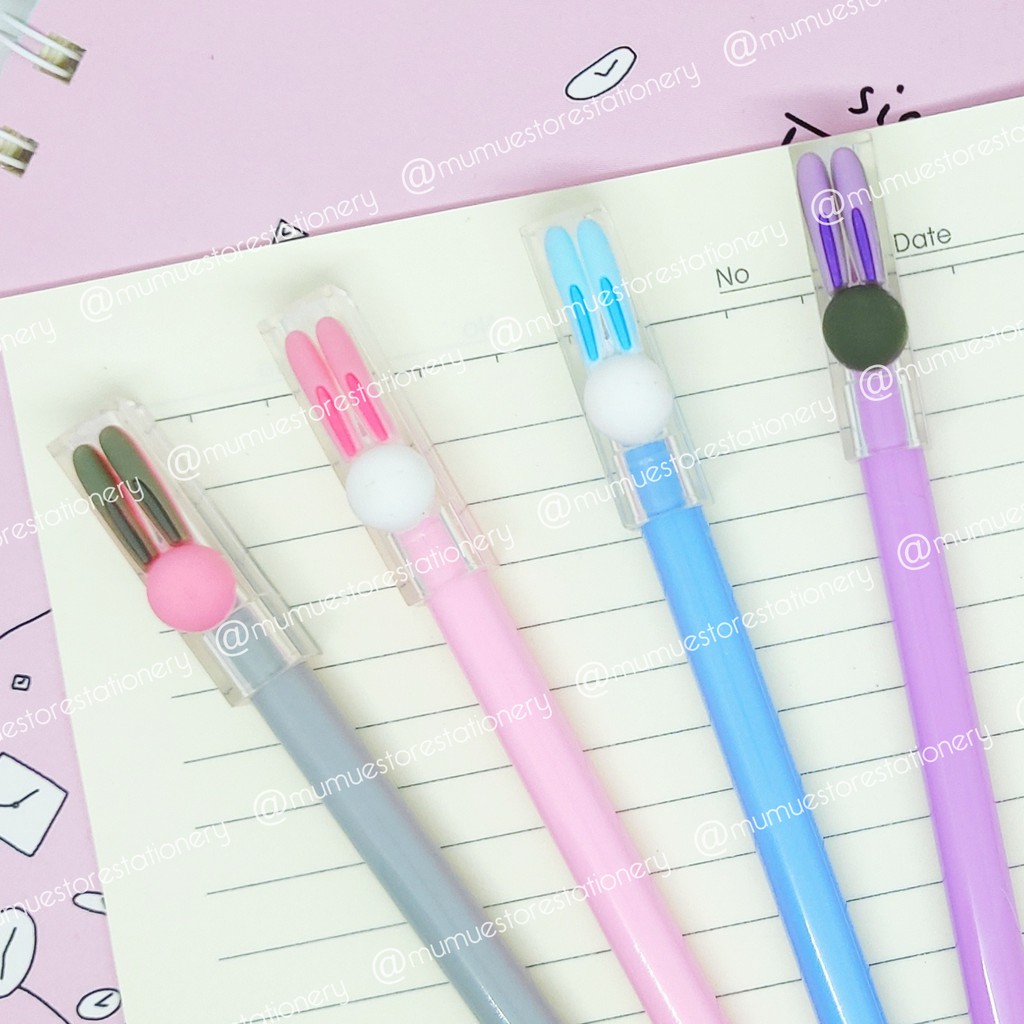 

12 pcs pulpen gel PULPEN BERKARAKTER SIMPLE RABBIT /gel pen / gel pen karakter
