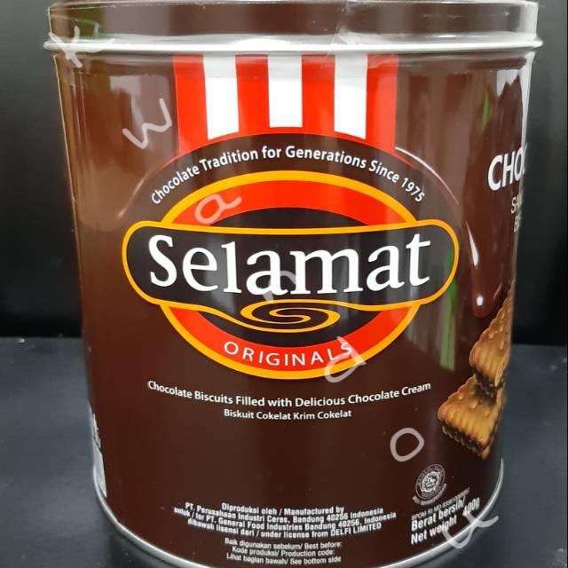 Biskuit Selamat Chocolate 400gr, kaleng
