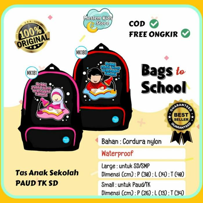 Tas Anak Sekolah Sd Smp Moslem Kids Seri "Robbi Zidni Ilman" Nilon