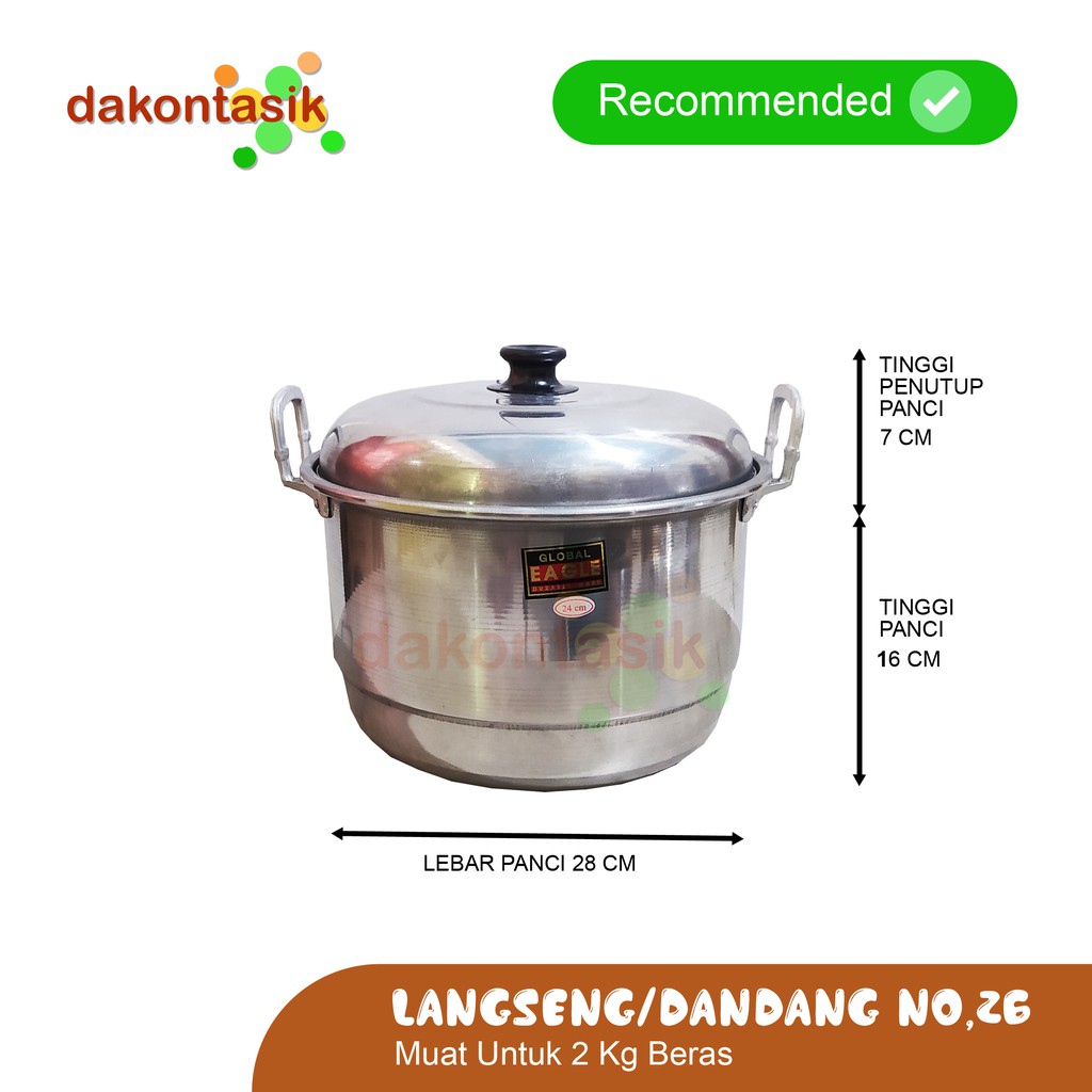 [PASTI MURAH] DANDANG SET / LANGSENG SET ALAT KUKUS ALUMUNIUM HALCO 1SET ISI 4