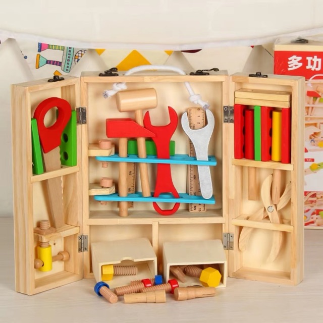  Mainan  alat perkakas anak  lelaki bahan kayu wooden tools 