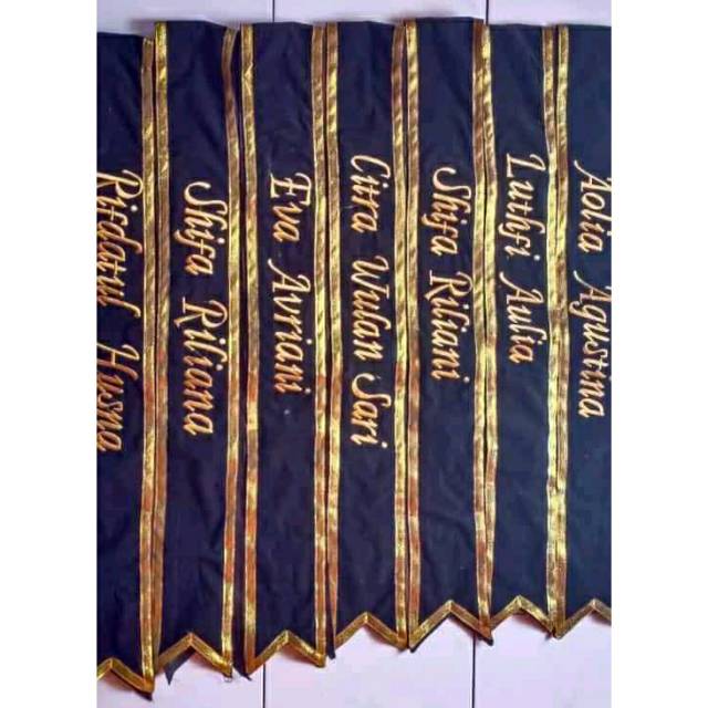 Selempang wisuda bludru 2 Lapis TEBAL &amp; RAPI FREE REQUEST