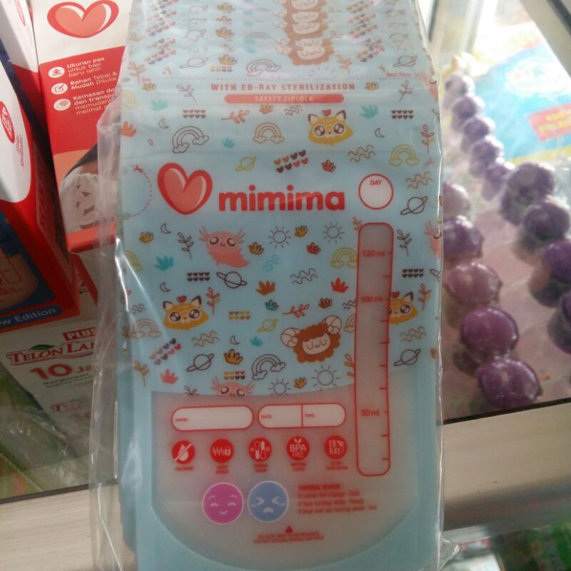 Mimima Kantong ASI 120 ml isi 30 pcs Dengan Thermal Sensor Breastmilk Storage Bag 120ml