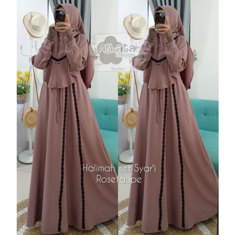 QUENCY SET SYAR'I // GAMIS SET HIJAB ORIGINAL ATHATA
